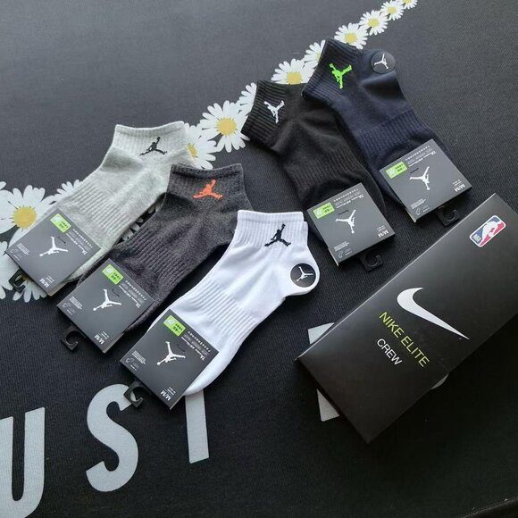 Jordan Logo Mens Cotton Socks 5 Pack - Picture 1 of 3